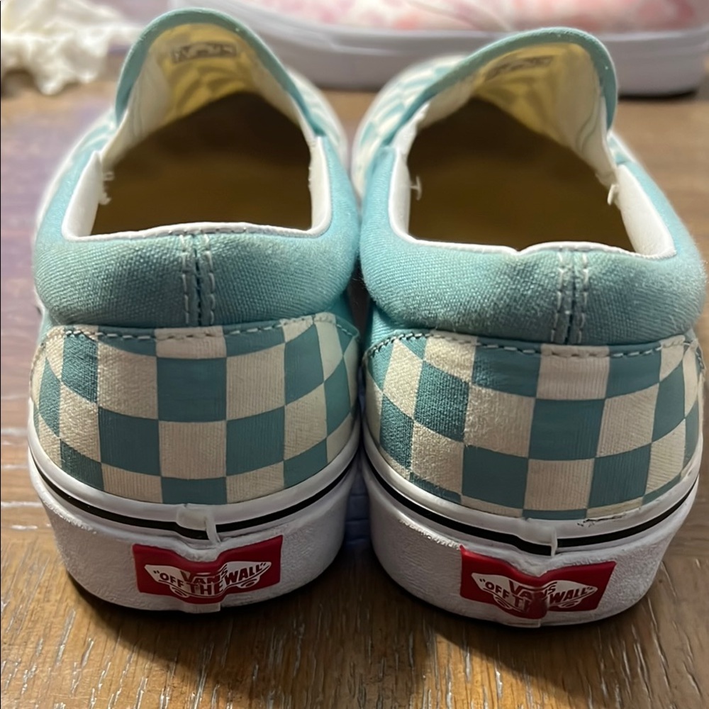 Vans Blue and White Classic Slip-On Sneakers - Picture 4 of 6